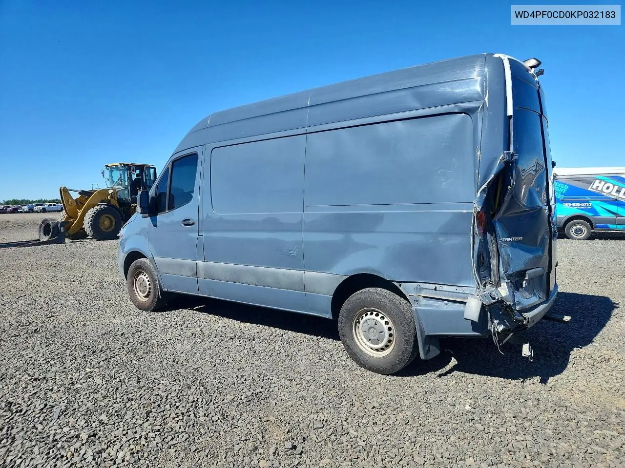 2019 Mercedes-Benz Sprinter 2500/3500 Delivery Van VIN: WD4PF0CD0KP032183 Lot: 60523616