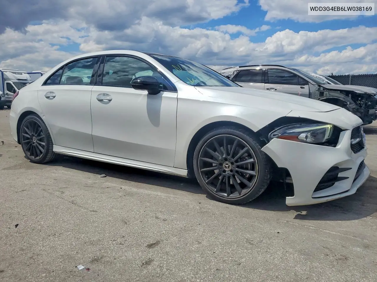 2020 Mercedes-Benz A 220 VIN: WDD3G4EB6LW038169 Lot: 51068966
