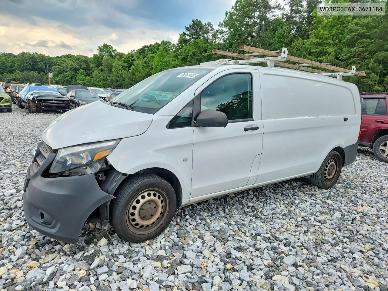 2020 Mercedes-Benz Metris VIN: WD3PG3EAXL3671184 Lot: 54962446