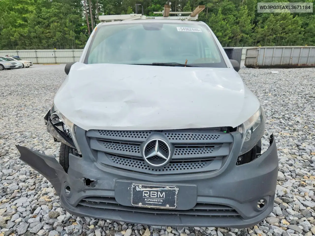 2020 Mercedes-Benz Metris VIN: WD3PG3EAXL3671184 Lot: 54962446