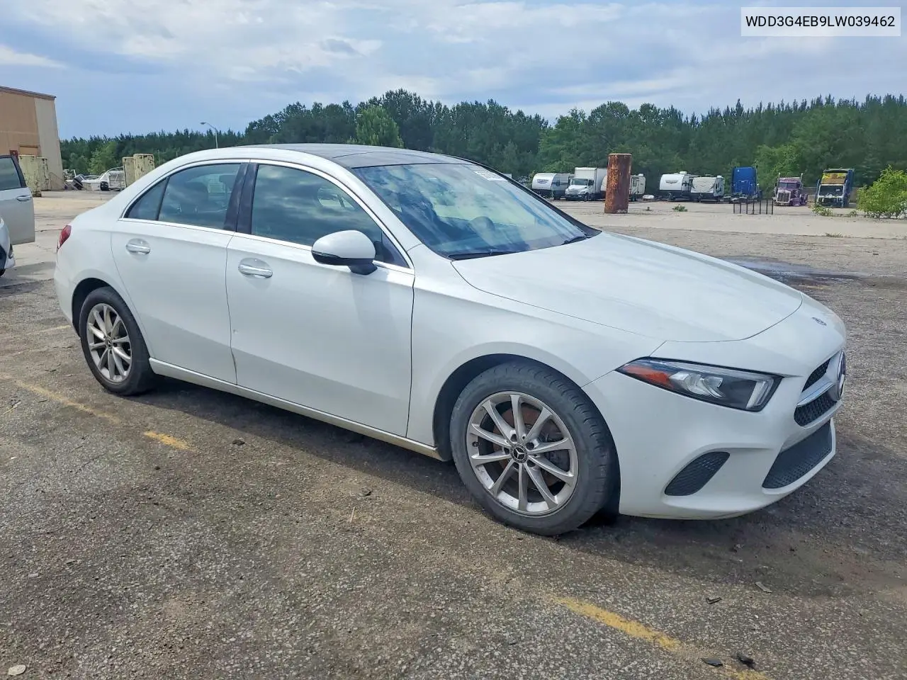 2020 Mercedes-Benz A 220 VIN: WDD3G4EB9LW039462 Lot: 55783366