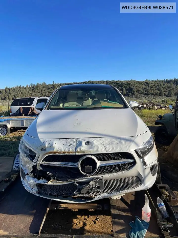 2020 Mercedes-Benz A 220 VIN: WDD3G4EB9LW038571 Lot: 55930536
