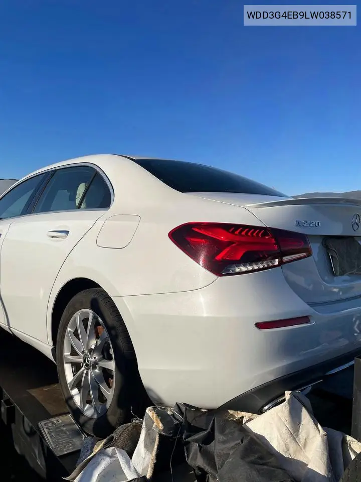 2020 Mercedes-Benz A 220 VIN: WDD3G4EB9LW038571 Lot: 55930536