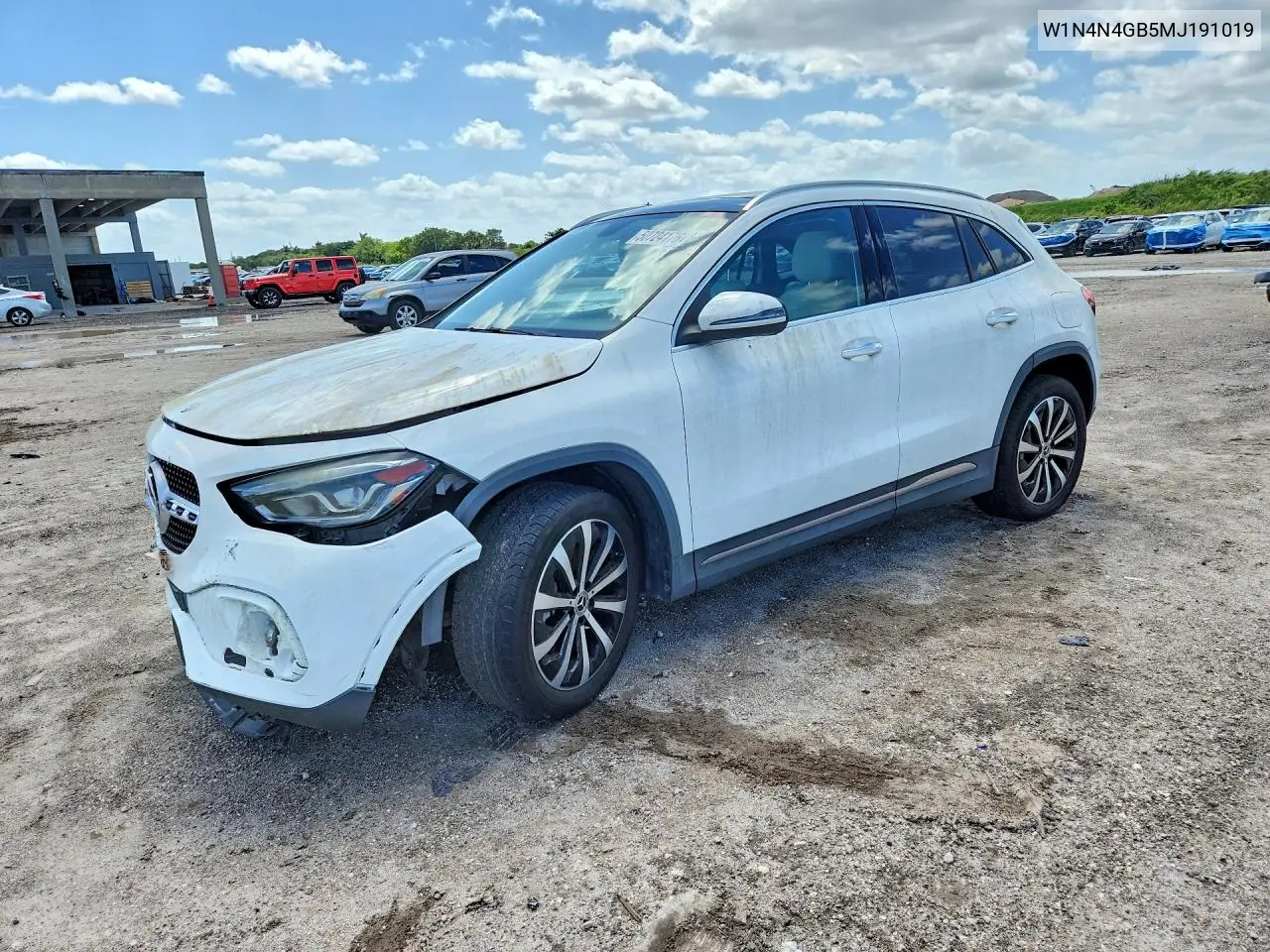 2021 Mercedes-Benz Gla 250 VIN: W1N4N4GB5MJ191019 Lot: 50724176