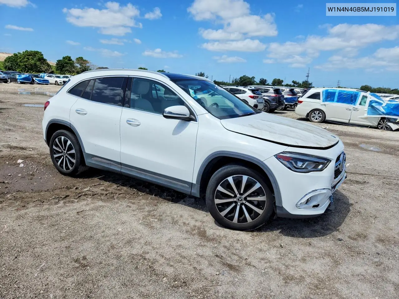 2021 Mercedes-Benz Gla 250 VIN: W1N4N4GB5MJ191019 Lot: 50724176