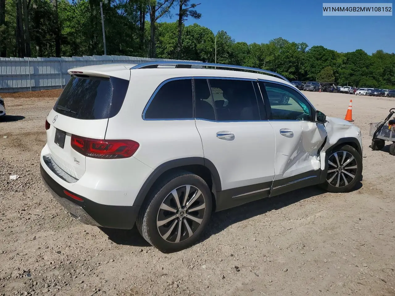 2021 Mercedes-Benz Glb 250 VIN: W1N4M4GB2MW108152 Lot: 52370736