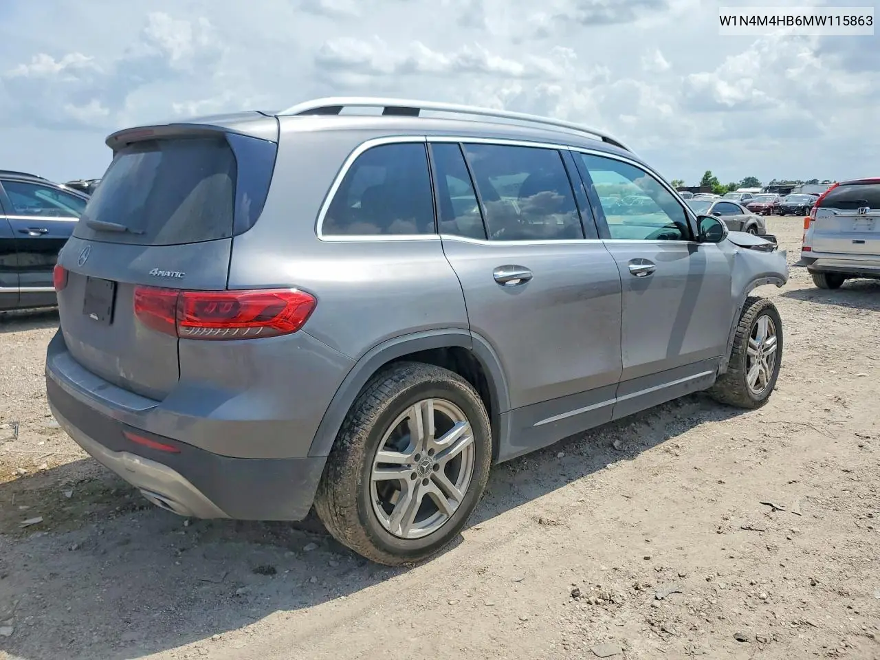 2021 Mercedes-Benz Glb 250 4Matic VIN: W1N4M4HB6MW115863 Lot: 55443106