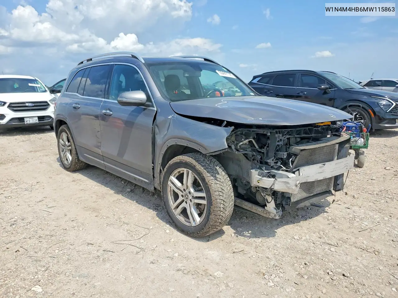 2021 Mercedes-Benz Glb 250 4Matic VIN: W1N4M4HB6MW115863 Lot: 55443106