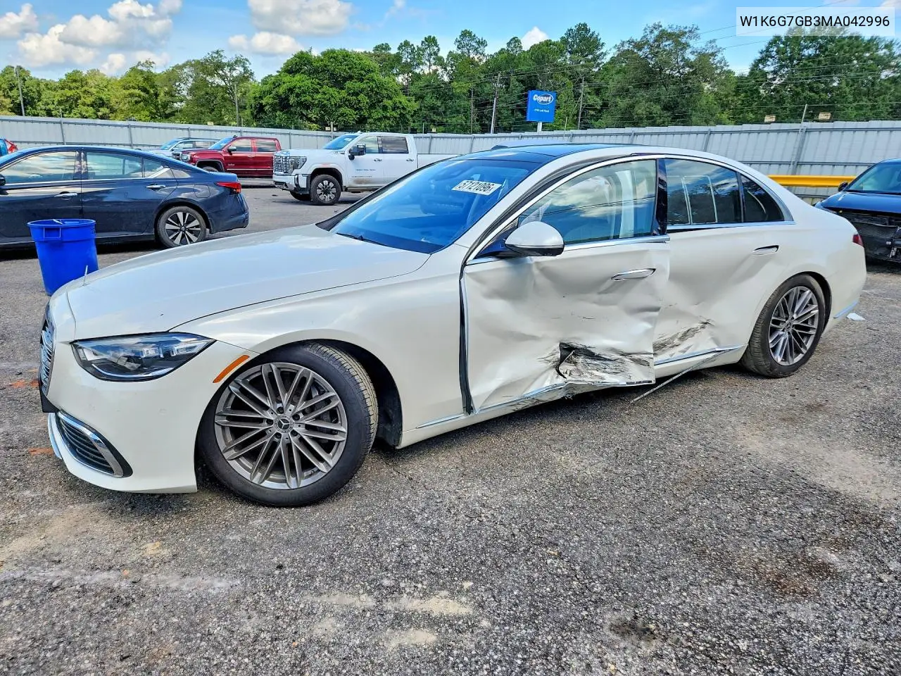 2021 Mercedes-Benz S 580 4Matic VIN: W1K6G7GB3MA042996 Lot: 57121096