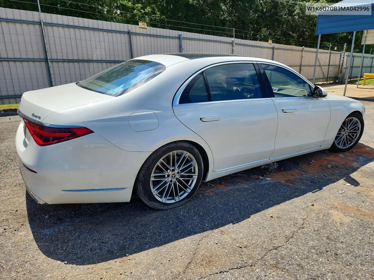 2021 Mercedes-Benz S 580 4Matic VIN: W1K6G7GB3MA042996 Lot: 57121096