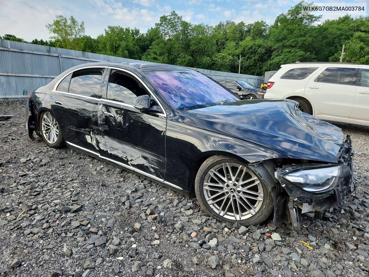 2021 Mercedes-Benz S 580 4Matic VIN: W1K6G7GB2MA003784 Lot: 58364926