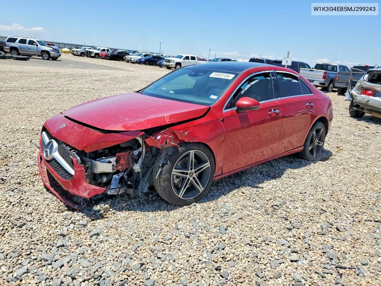 2021 Mercedes-Benz A 220 VIN: W1K3G4EB5MJ299243 Lot: 59002486