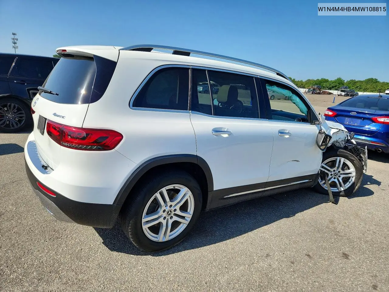 2021 Mercedes-Benz Glb 250 4Matic VIN: W1N4M4HB4MW108815 Lot: 59221776