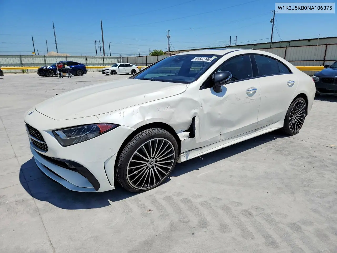 2022 Mercedes-Benz Cls 450 4Matic VIN: W1K2J5KB0NA106375 Lot: 53582146