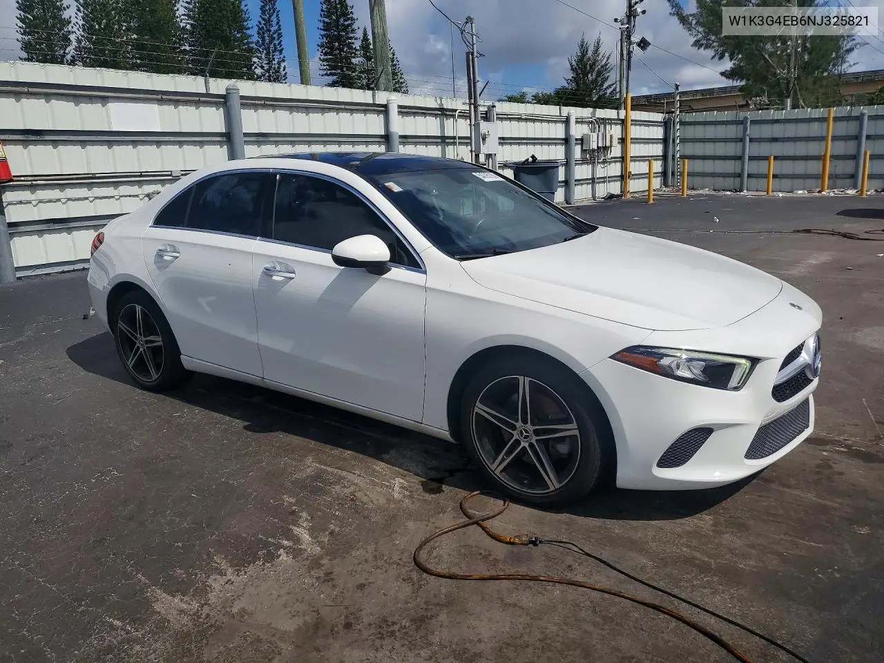 2022 Mercedes-Benz A 220 VIN: W1K3G4EB6NJ325821 Lot: 54795786