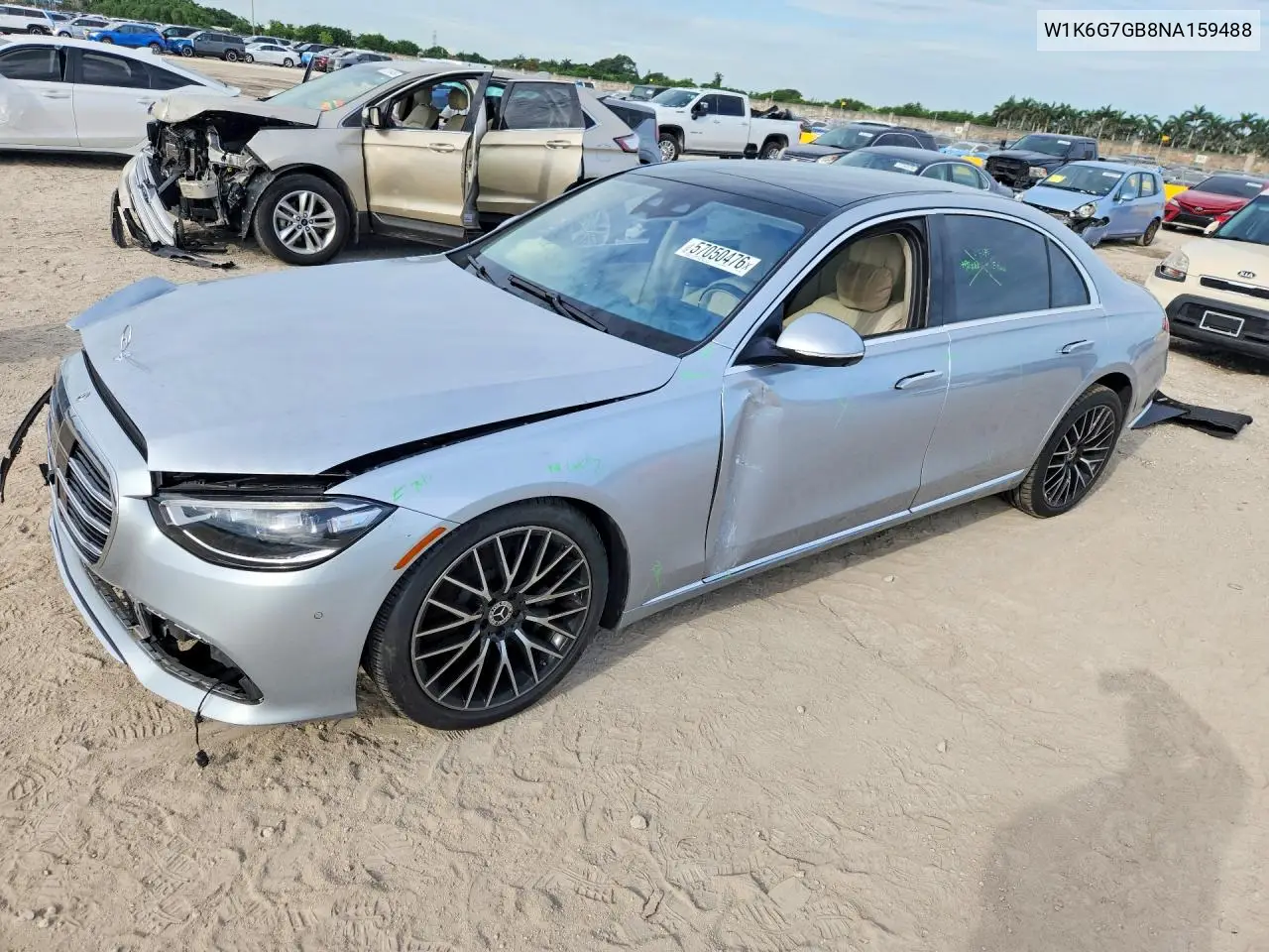 2022 Mercedes-Benz S 580 4Matic VIN: W1K6G7GB8NA159488 Lot: 57050476