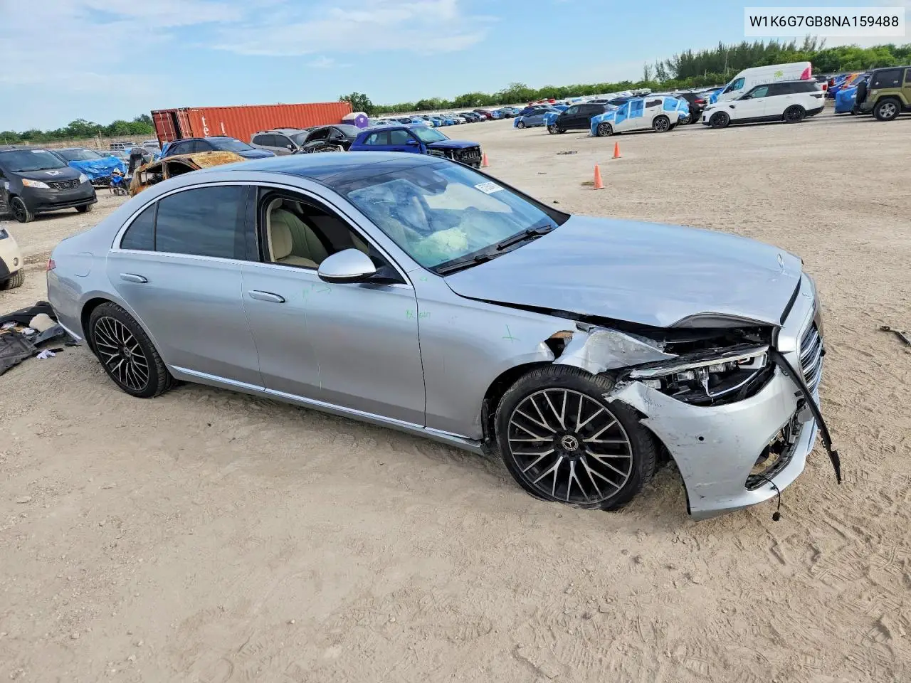 2022 Mercedes-Benz S 580 4Matic VIN: W1K6G7GB8NA159488 Lot: 57050476