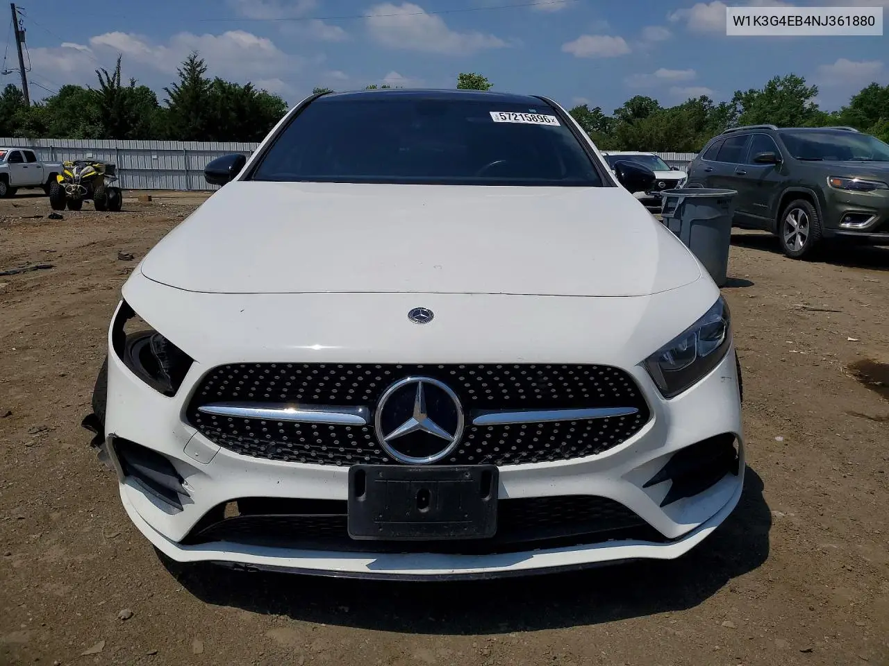 2022 Mercedes-Benz A 220 VIN: W1K3G4EB4NJ361880 Lot: 57215896