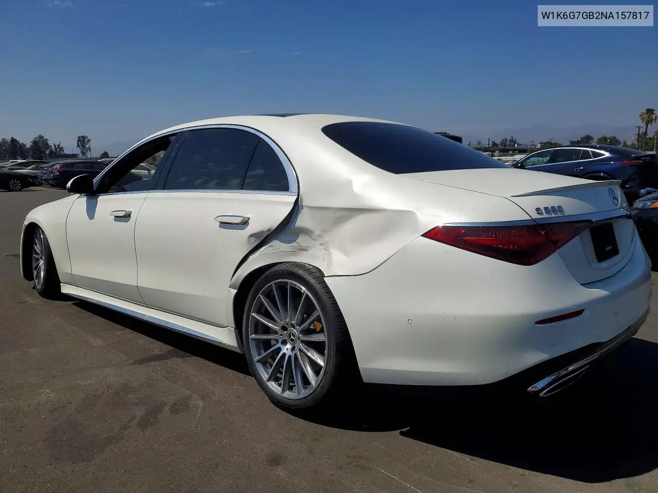 2022 Mercedes-Benz S 580 4Matic VIN: W1K6G7GB2NA157817 Lot: 58414886