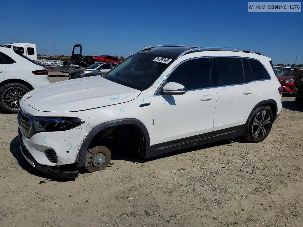 2022 Mercedes-Benz Eqb 350 4Matic VIN: W1N9M1DB9NN011076 Lot: 58593366