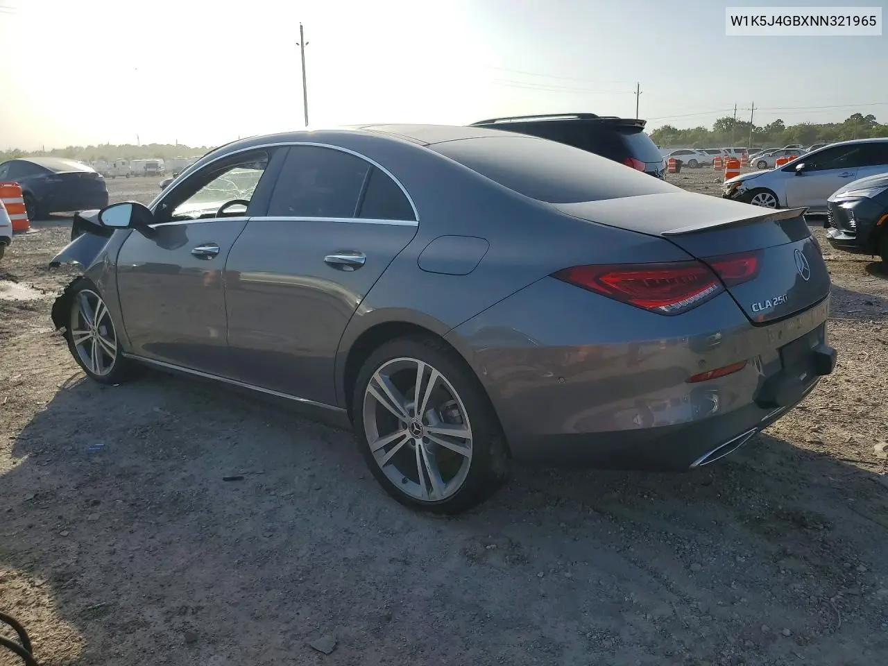2022 Mercedes-Benz Cla 250 VIN: W1K5J4GBXNN321965 Lot: 61843216