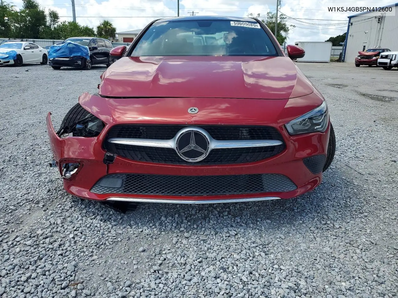 2023 Mercedes-Benz Cla 250 VIN: W1K5J4GB5PN412600 Lot: 59605086