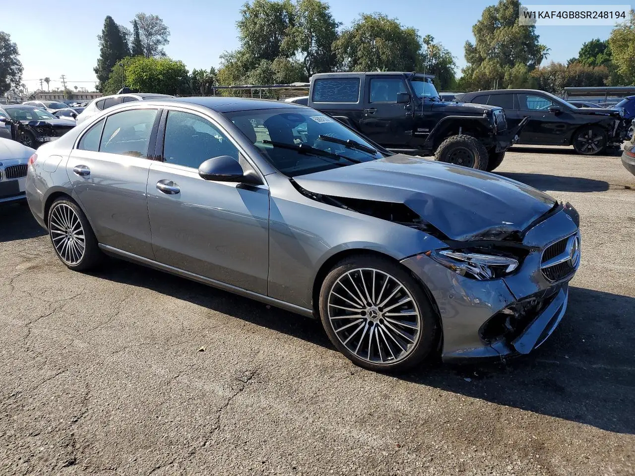 2025 Mercedes-Benz C 300 VIN: W1KAF4GB8SR248194 Lot: 56894536