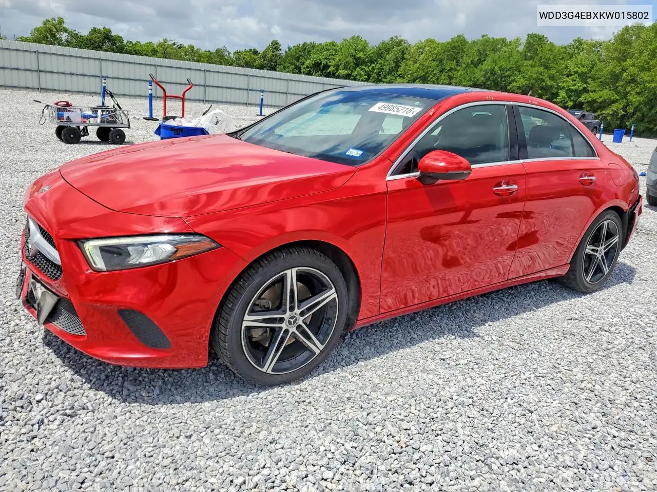 2019 Mercedes-Benz A-Class VIN: WDD3G4EBXKW015802 Lot: 49985216