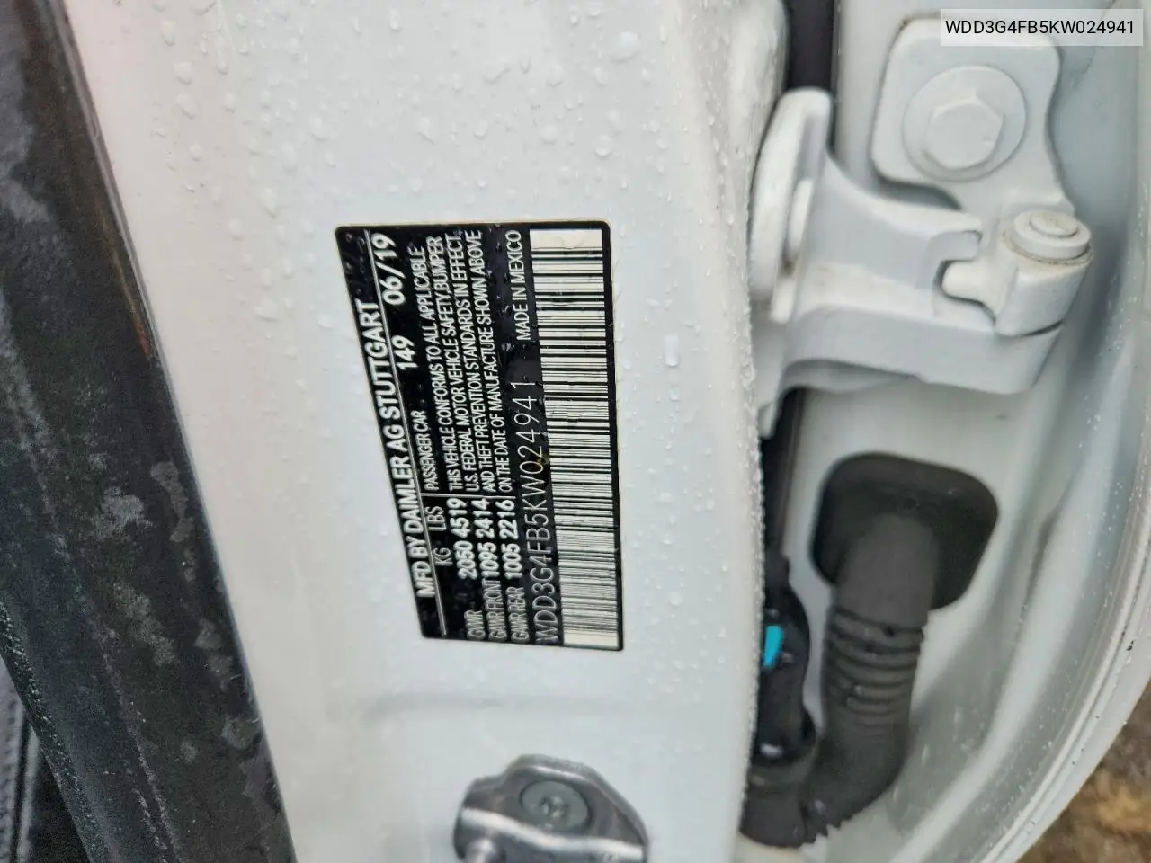 2019 Mercedes-Benz A 220 4Matic VIN: WDD3G4FB5KW024941 Lot: 50794486