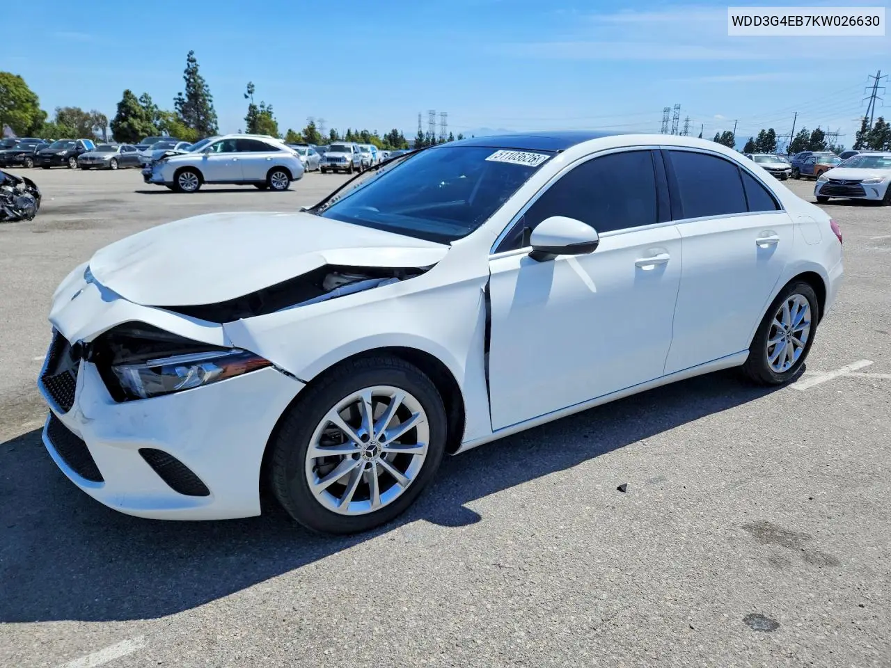 2019 Mercedes-Benz A 220 VIN: WDD3G4EB7KW026630 Lot: 51103626