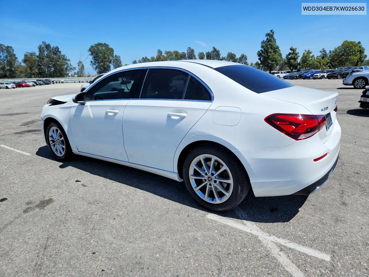 2019 Mercedes-Benz A 220 VIN: WDD3G4EB7KW026630 Lot: 51103626