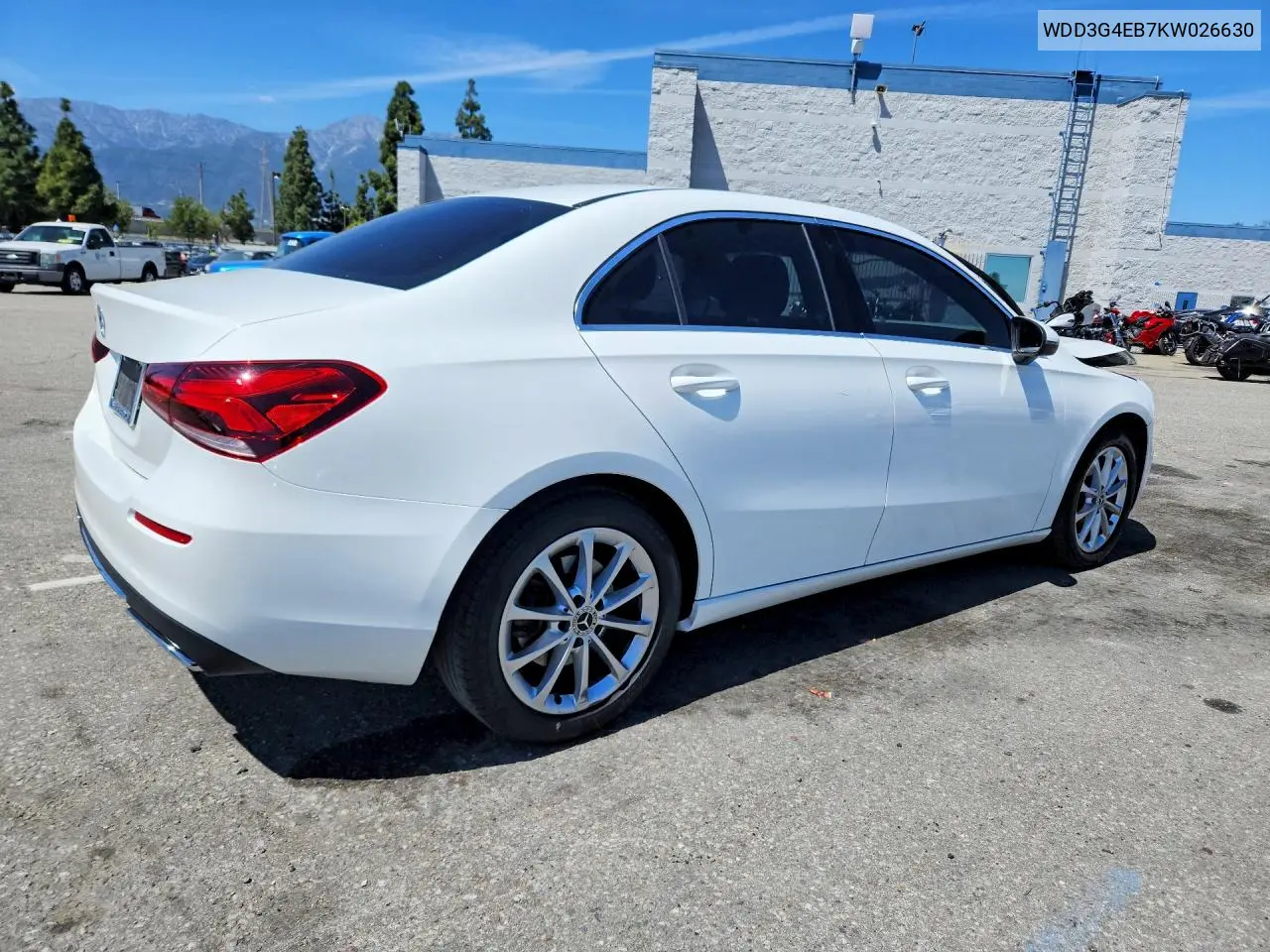 2019 Mercedes-Benz A 220 VIN: WDD3G4EB7KW026630 Lot: 51103626