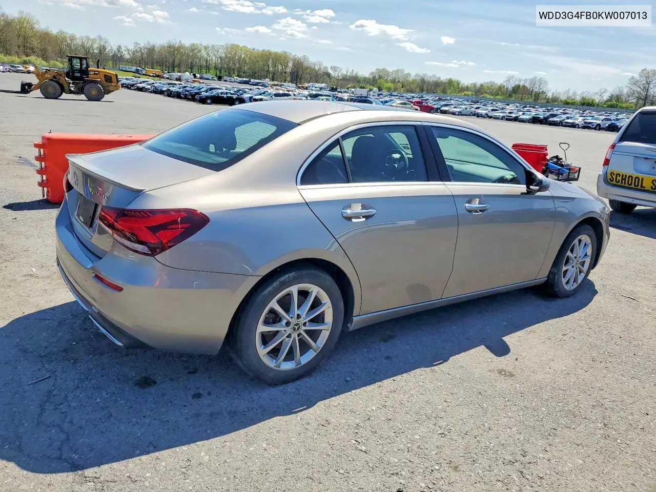 2019 Mercedes-Benz A 220 4Matic VIN: WDD3G4FB0KW007013 Lot: 51450916