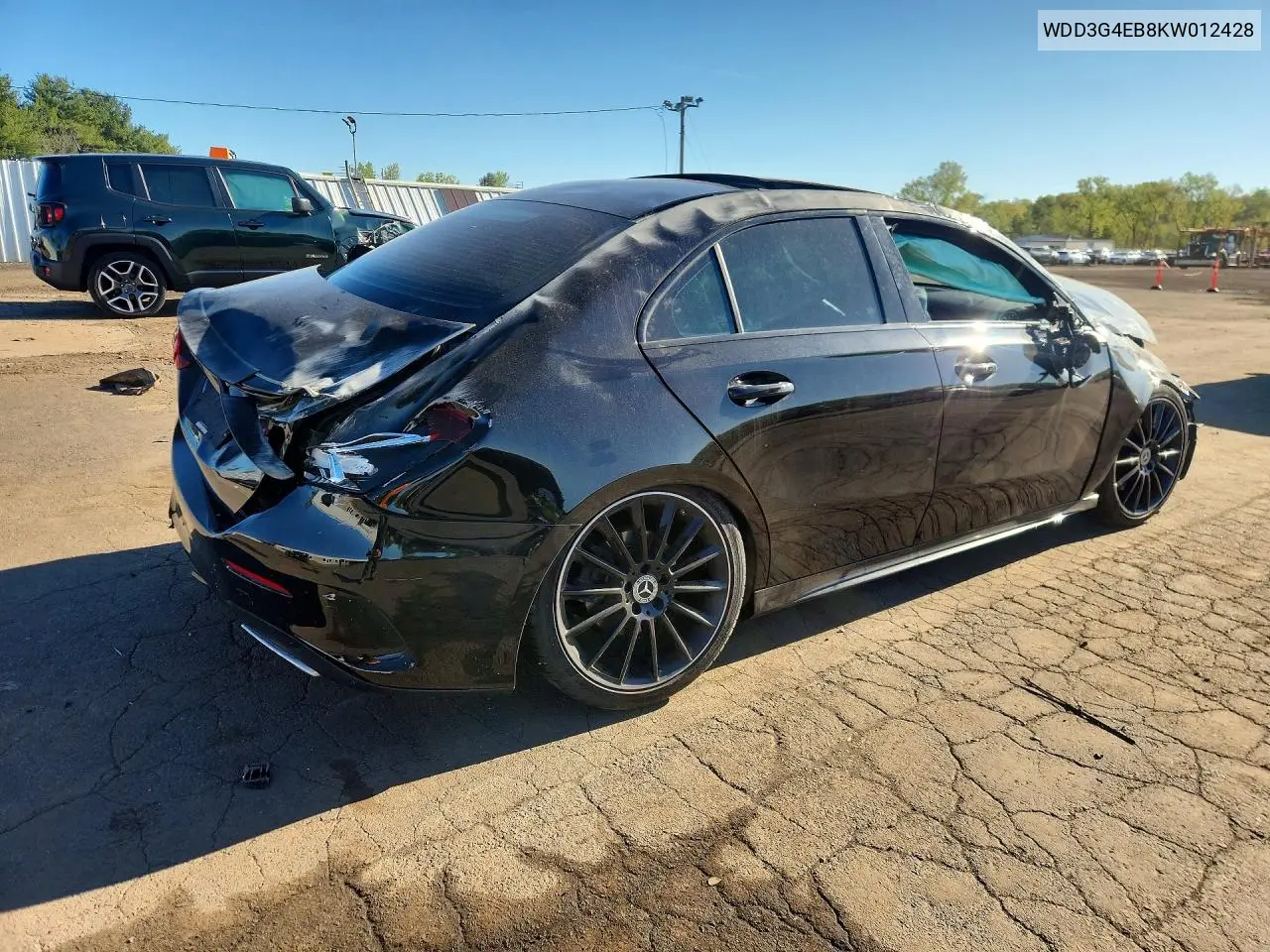 2019 Mercedes-Benz A 220 VIN: WDD3G4EB8KW012428 Lot: 52942696