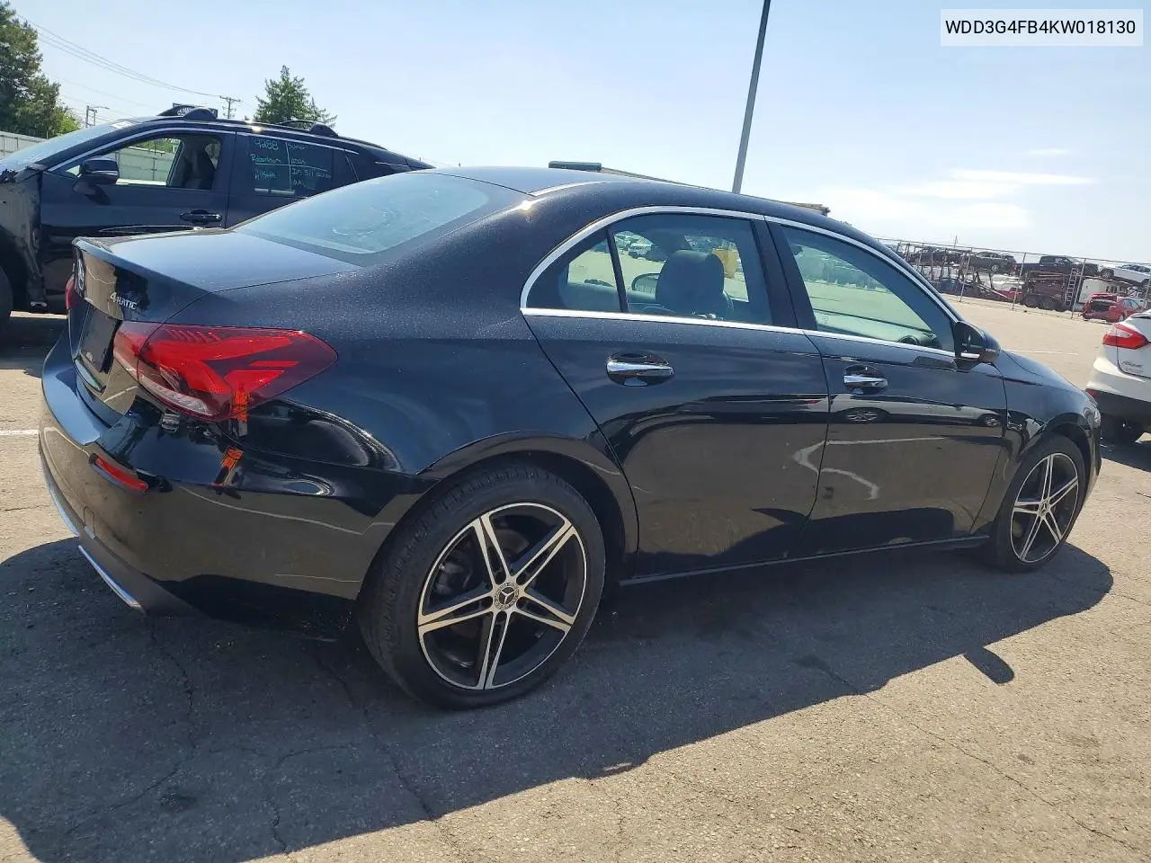 2019 Mercedes-Benz A 220 4Matic VIN: WDD3G4FB4KW018130 Lot: 53174076