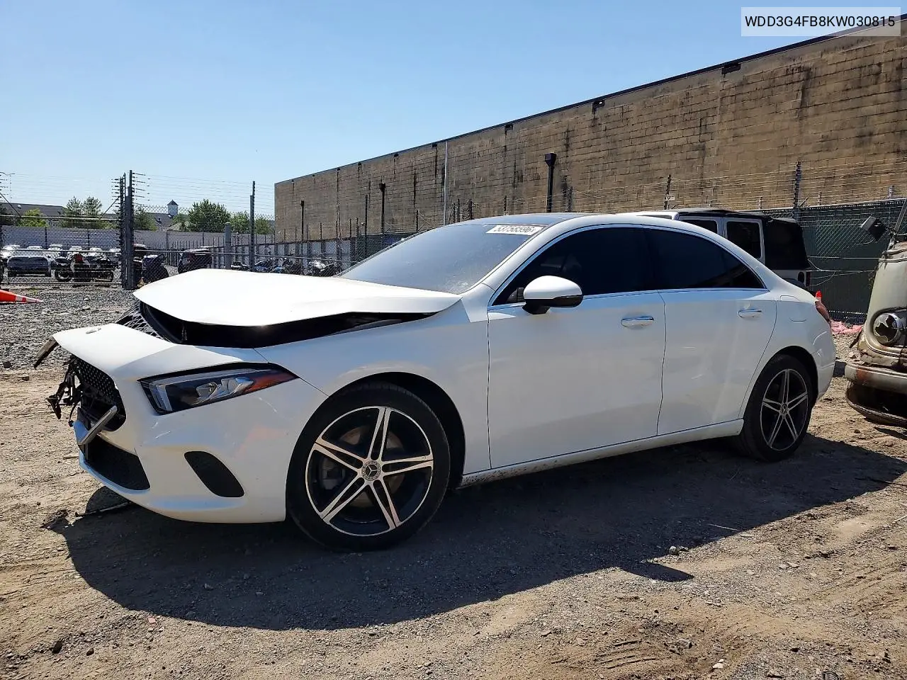 2019 Mercedes-Benz A 220 4Matic VIN: WDD3G4FB8KW030815 Lot: 53758596