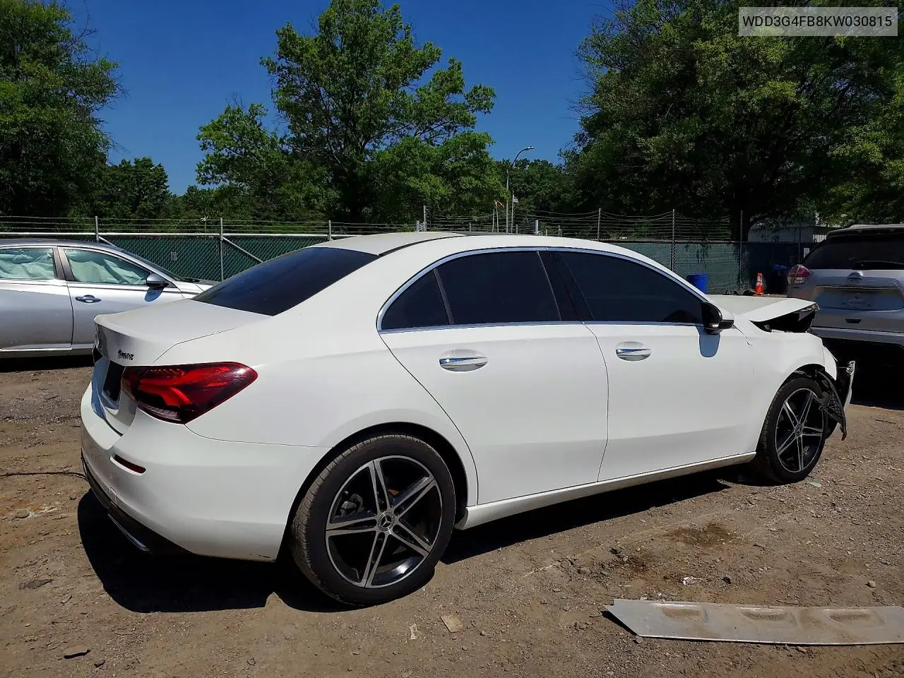 2019 Mercedes-Benz A 220 4Matic VIN: WDD3G4FB8KW030815 Lot: 53758596