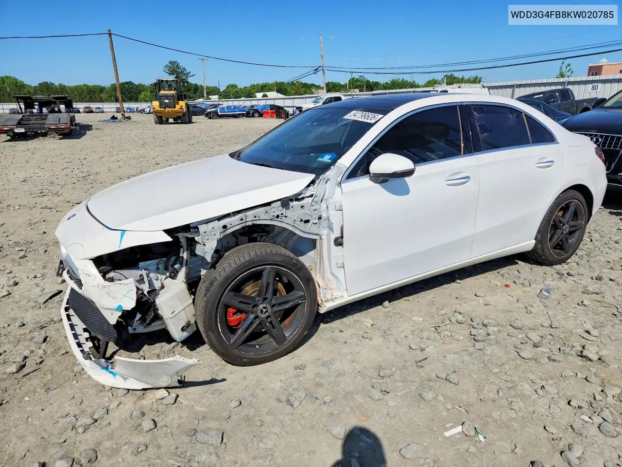 2019 Mercedes-Benz A 220 4Matic VIN: WDD3G4FB8KW020785 Lot: 54799606