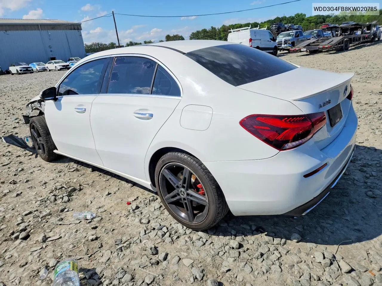 2019 Mercedes-Benz A 220 4Matic VIN: WDD3G4FB8KW020785 Lot: 54799606