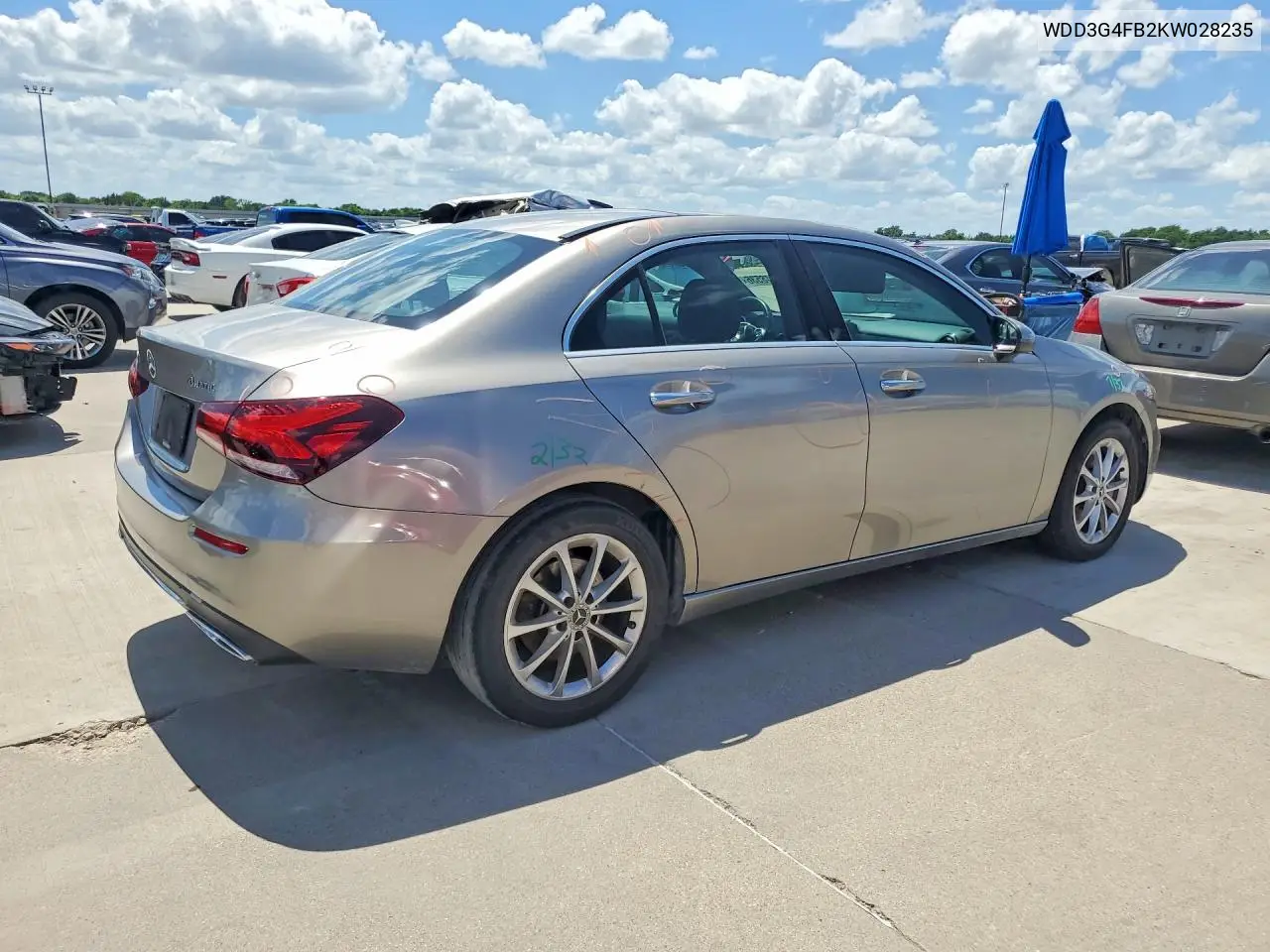 2019 Mercedes-Benz A 220 4Matic VIN: WDD3G4FB2KW028235 Lot: 56648536