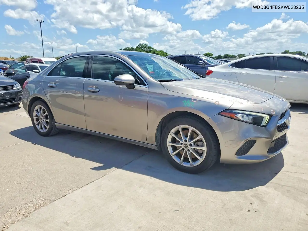 2019 Mercedes-Benz A 220 4Matic VIN: WDD3G4FB2KW028235 Lot: 56648536