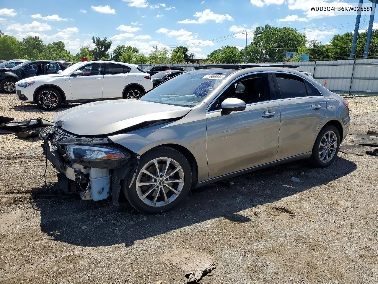 2019 Mercedes-Benz A 220 4Matic VIN: WDD3G4FB6KW025581 Lot: 57905886