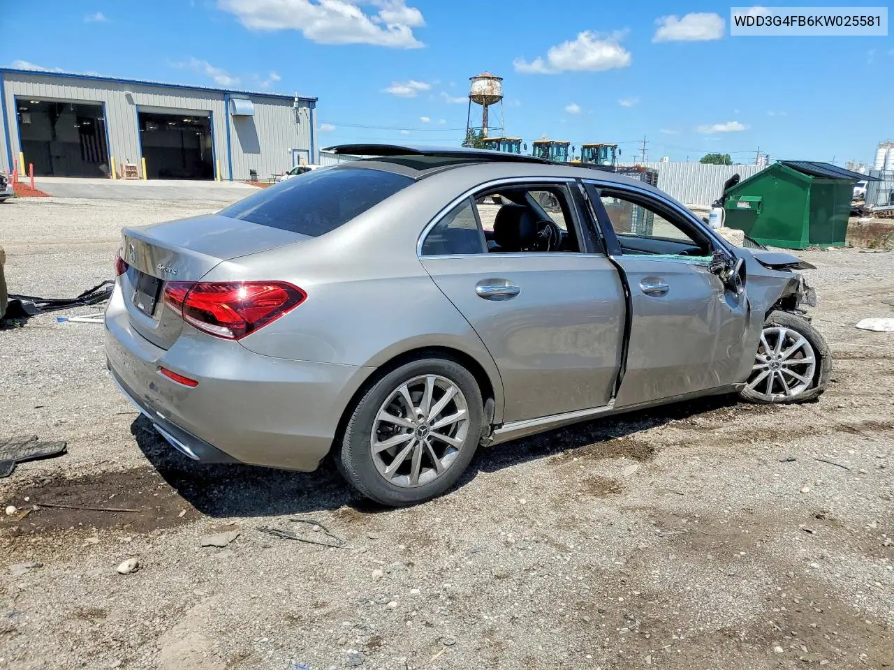 2019 Mercedes-Benz A 220 4Matic VIN: WDD3G4FB6KW025581 Lot: 57905886