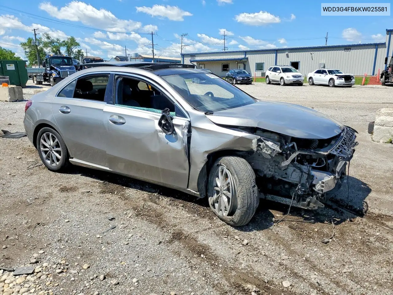 2019 Mercedes-Benz A 220 4Matic VIN: WDD3G4FB6KW025581 Lot: 57905886
