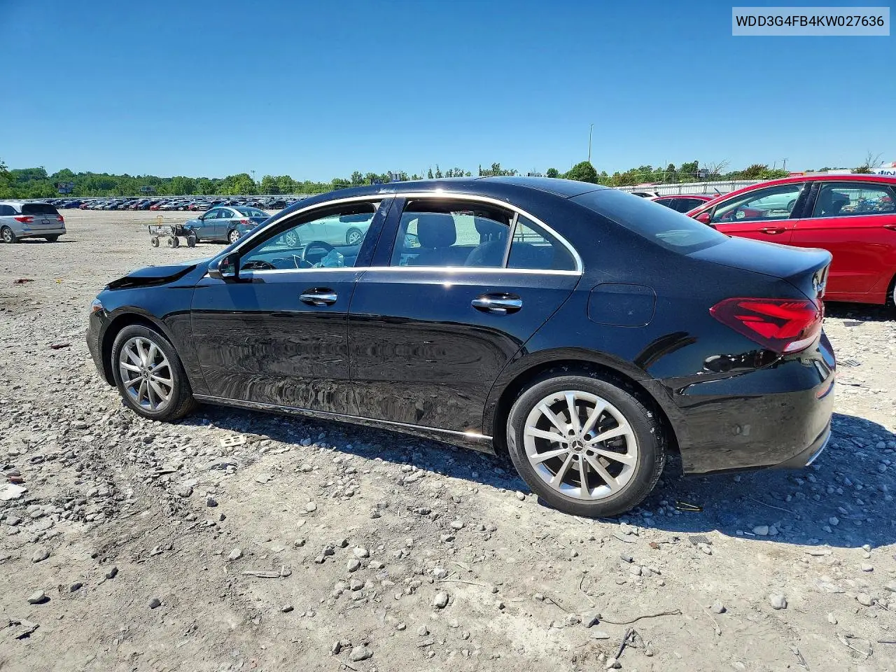 2019 Mercedes-Benz A 220 4Matic VIN: WDD3G4FB4KW027636 Lot: 58013176