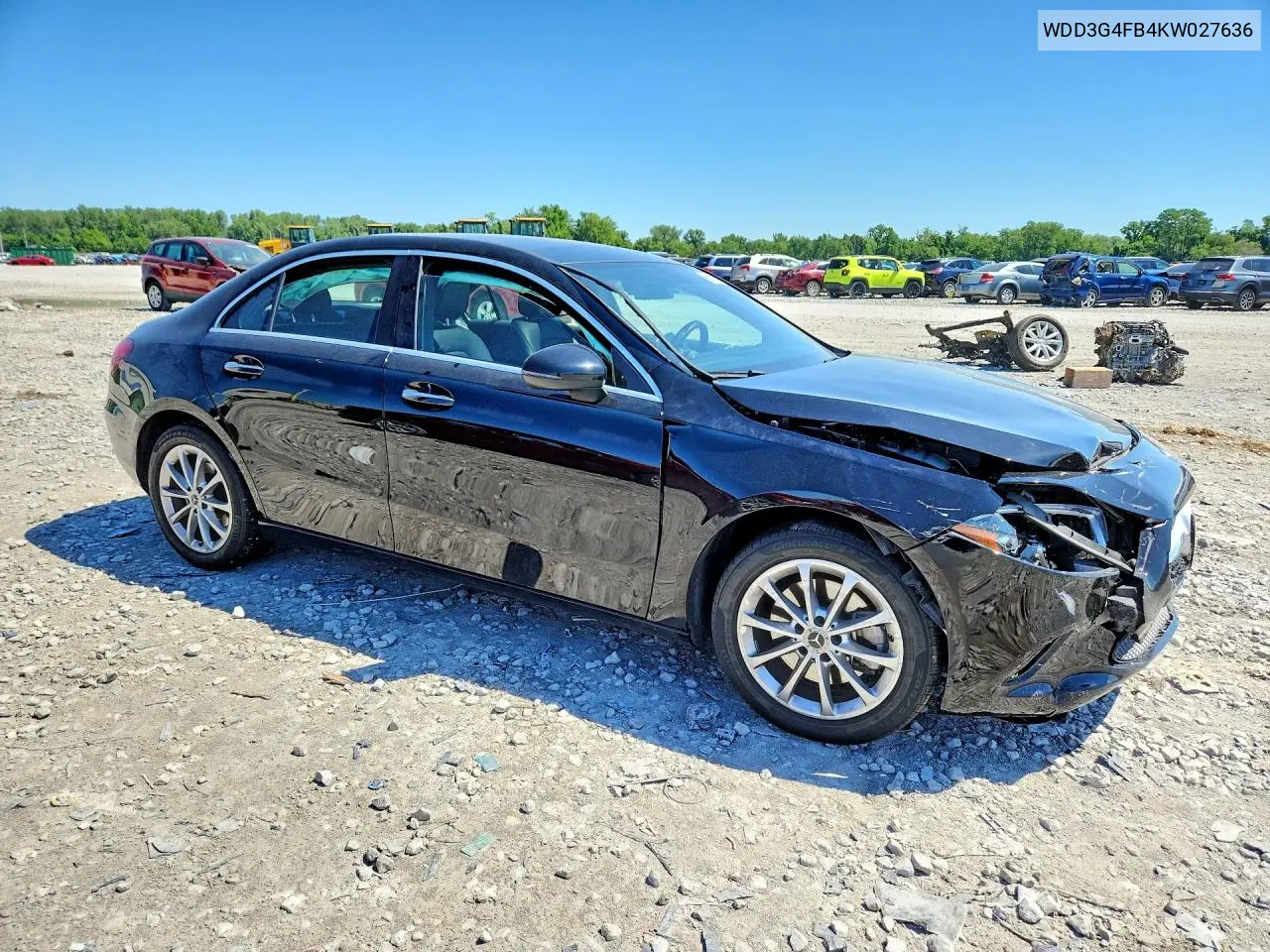 2019 Mercedes-Benz A 220 4Matic VIN: WDD3G4FB4KW027636 Lot: 58013176