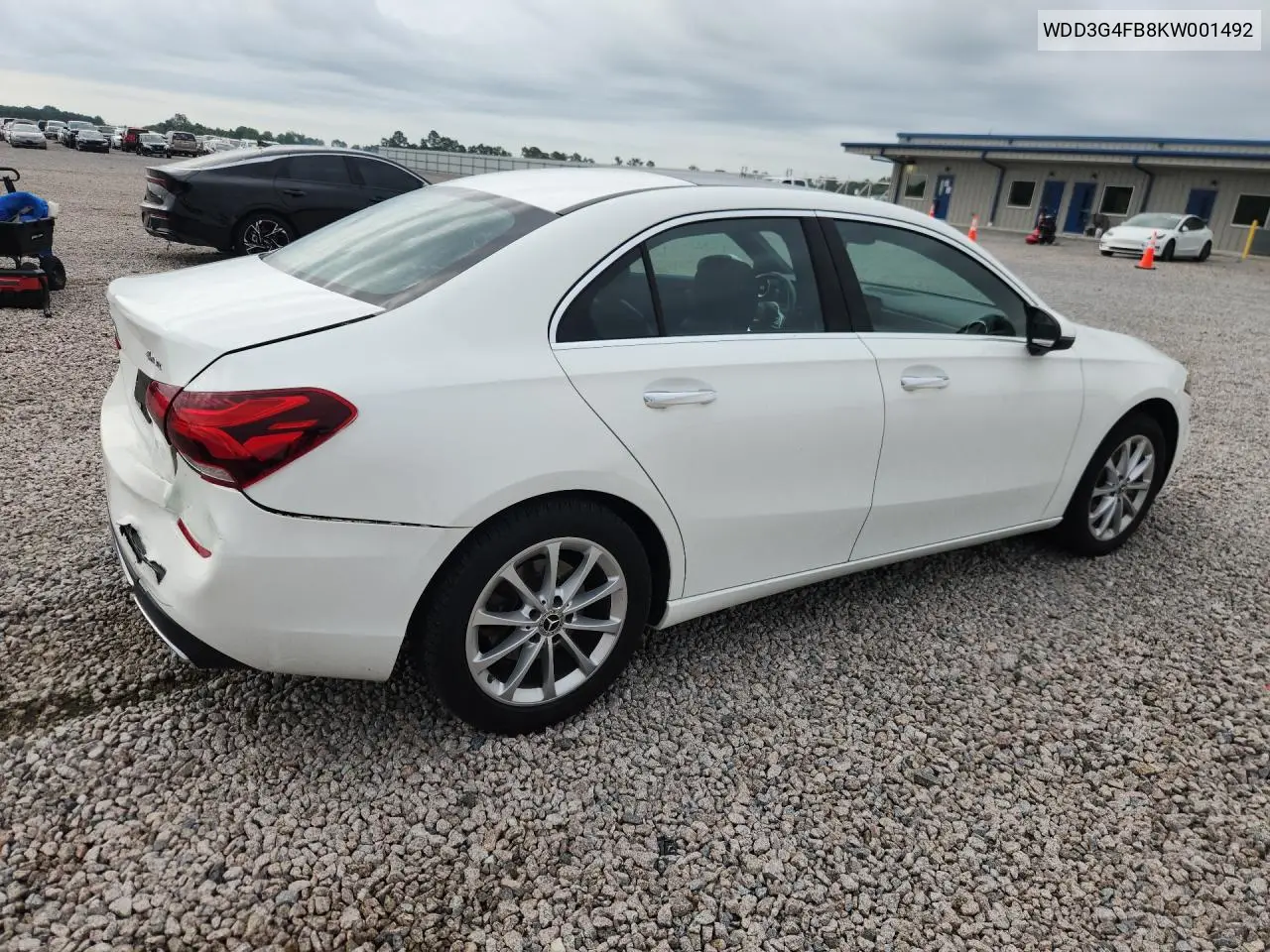 2019 Mercedes-Benz A 220 4Matic VIN: WDD3G4FB8KW001492 Lot: 59839546