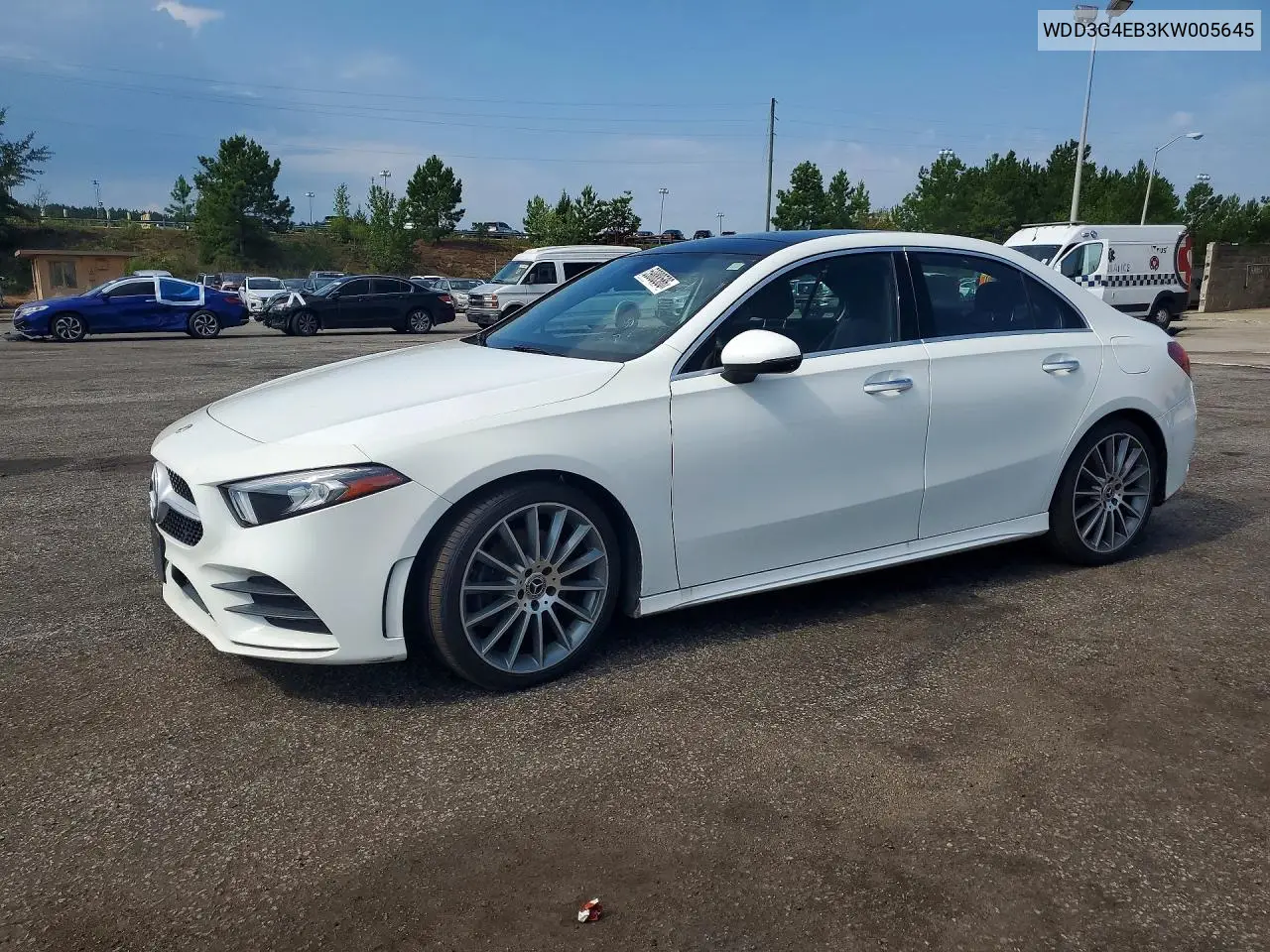 2019 Mercedes-Benz A 220 VIN: WDD3G4EB3KW005645 Lot: 59888586