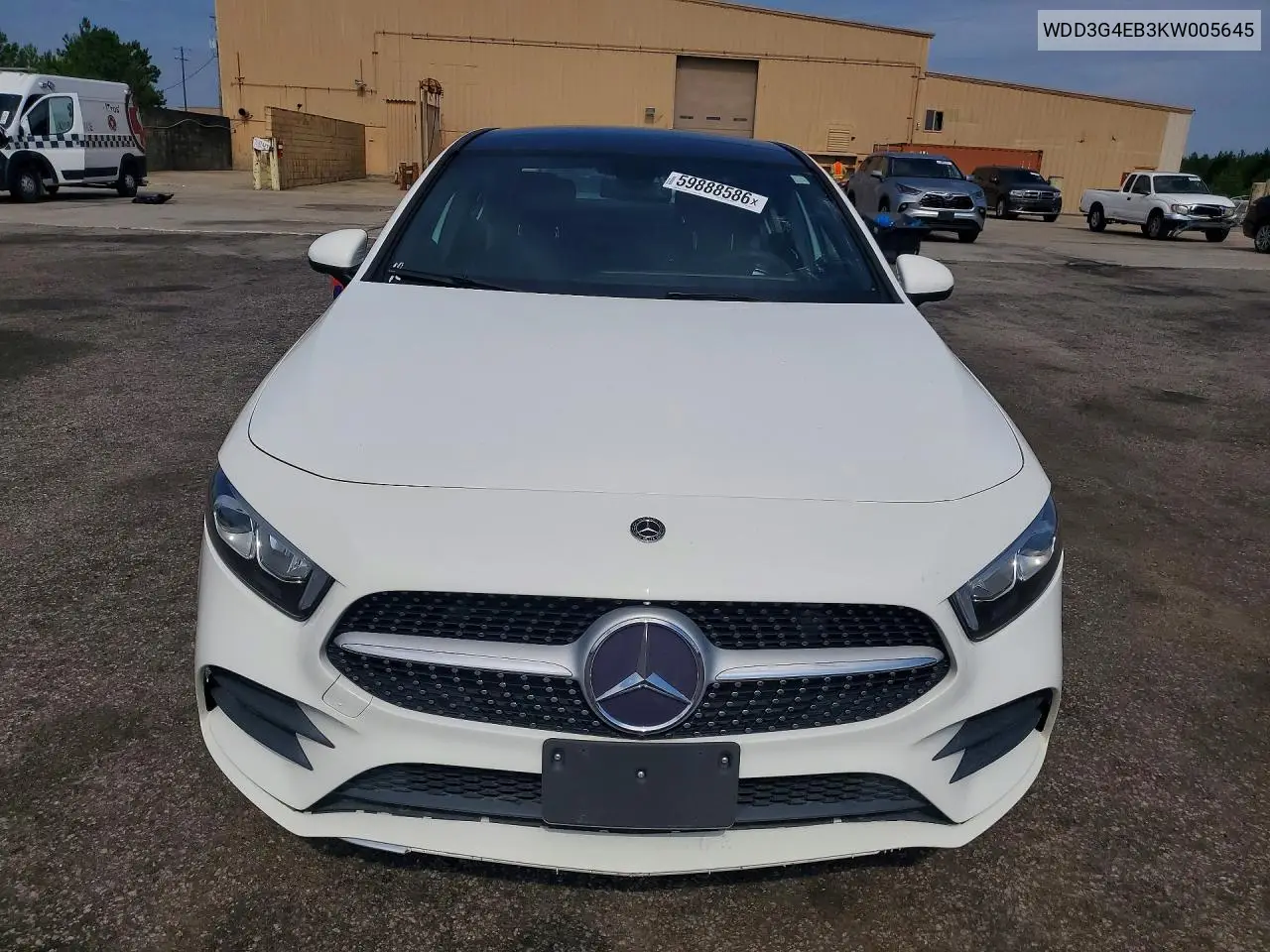 2019 Mercedes-Benz A 220 VIN: WDD3G4EB3KW005645 Lot: 59888586