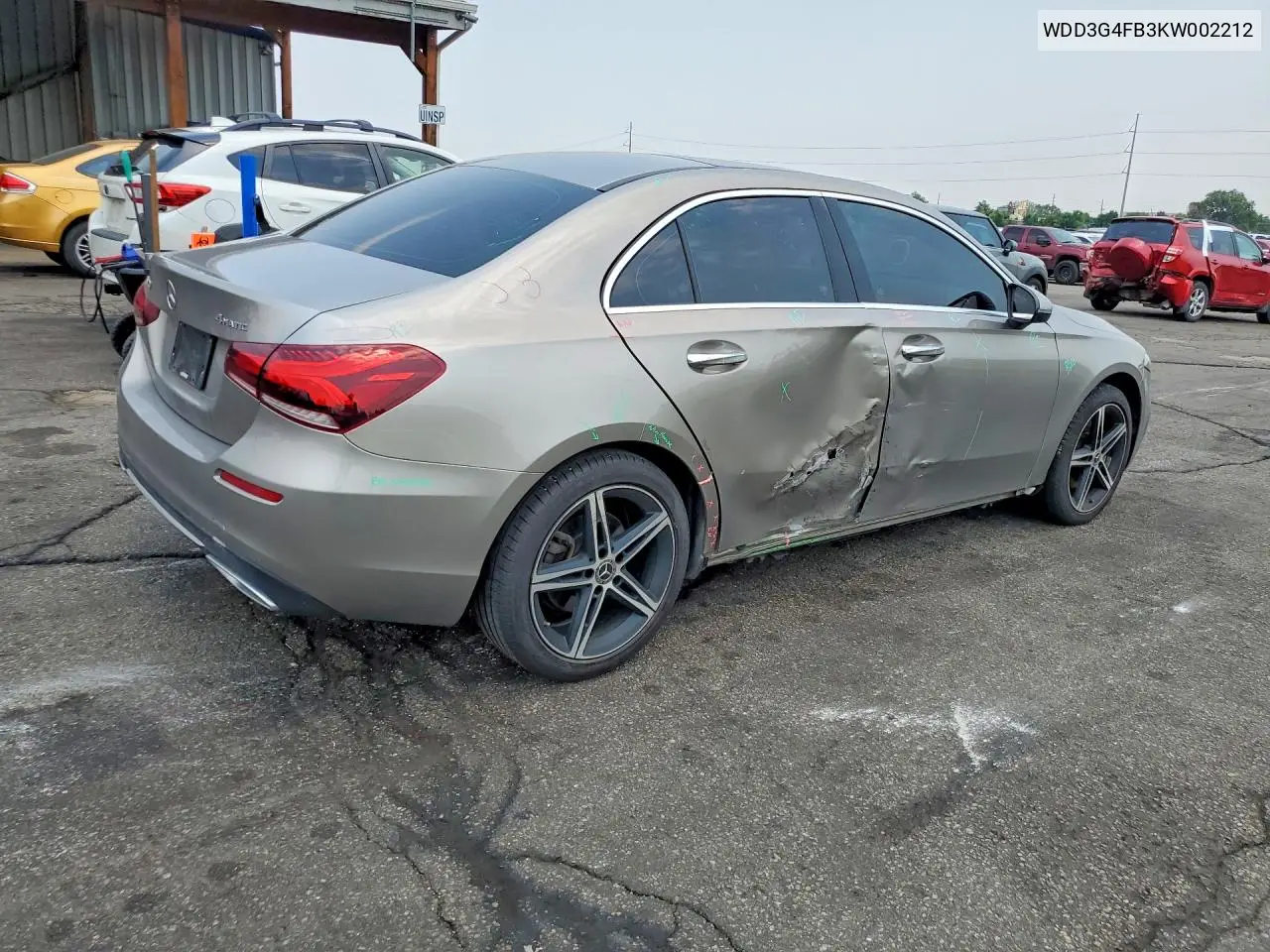 2019 Mercedes-Benz A 220 4Matic VIN: WDD3G4FB3KW002212 Lot: 60251616